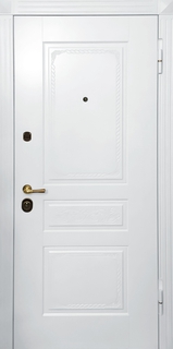 Входная дверь для квартиры с белыми окрашенными панелями МДФ RAL Входная дверь для квартиры с белыми окрашенными панелями МДФ RAL