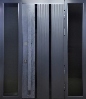 Входная остекленная группа МДФ RAL с терморазрывом и вертикальной ручкой Входная остекленная группа МДФ RAL с терморазрывом и вертикальной ручкой